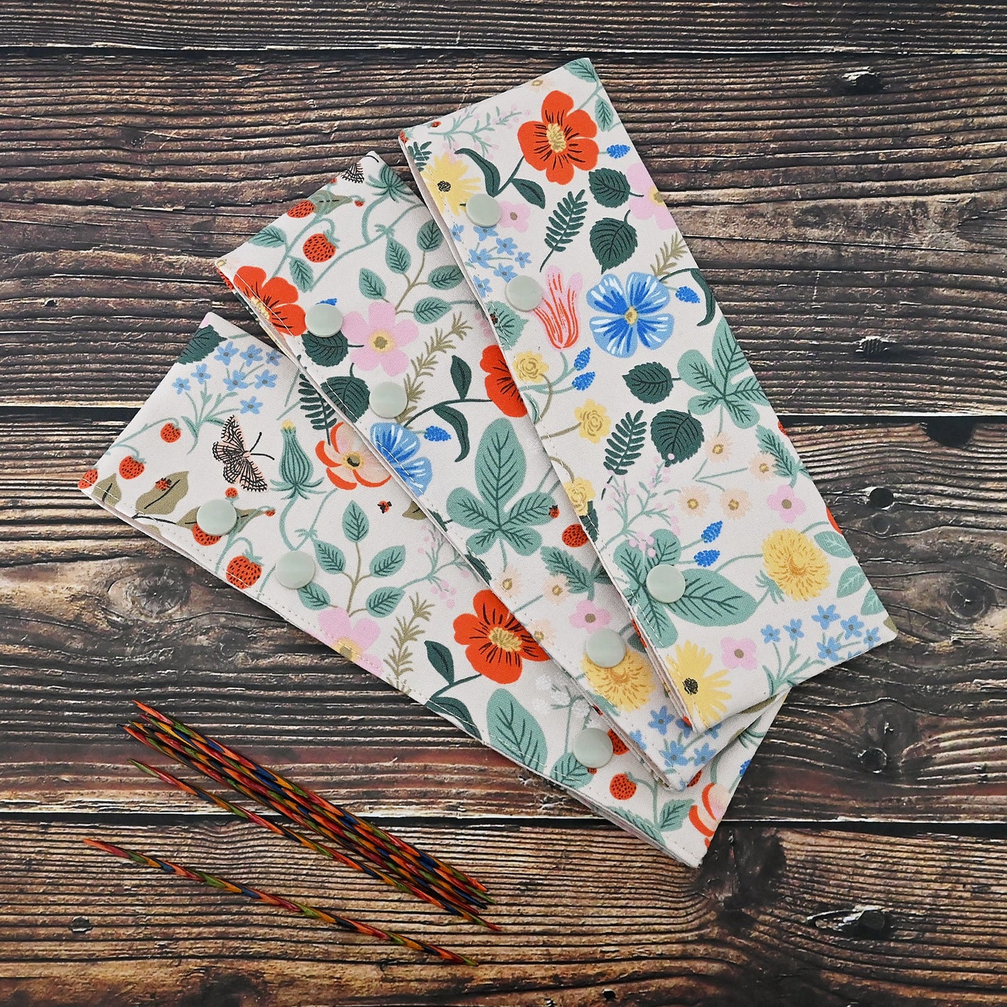 Pretty floral DPN Cozies in Rifle Paper Co's Strawberry Fields