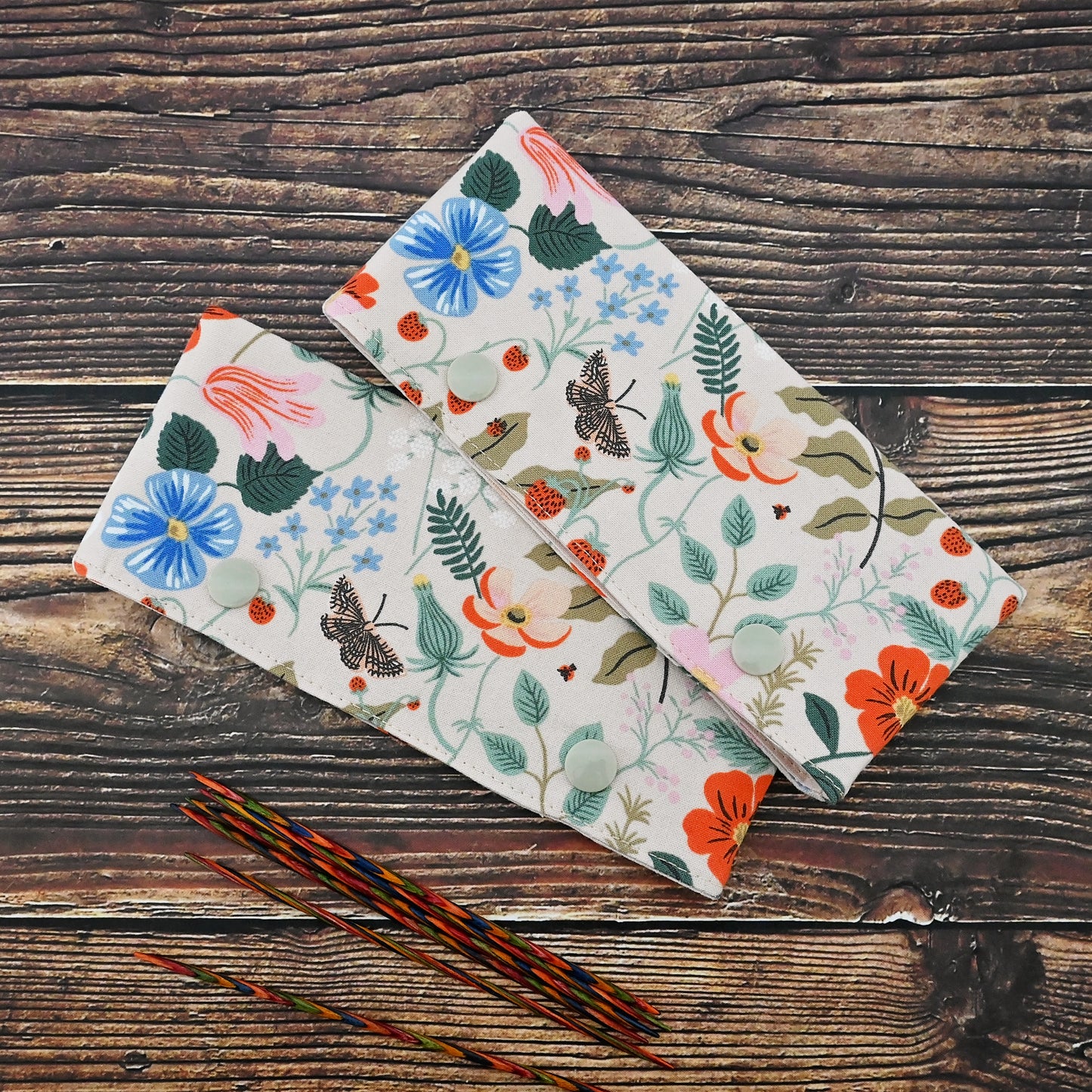 Pretty floral DPN Cozies in Rifle Paper Co's Strawberry Fields