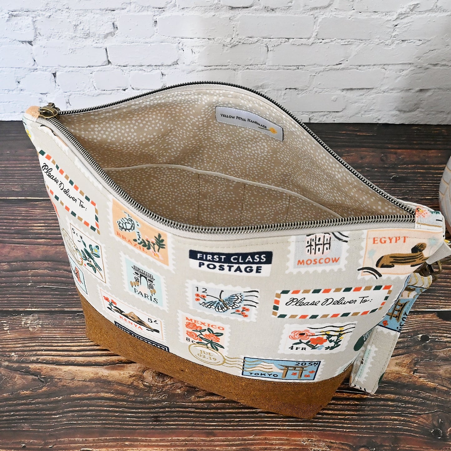 Fun Zippered Project Bag in Canvas