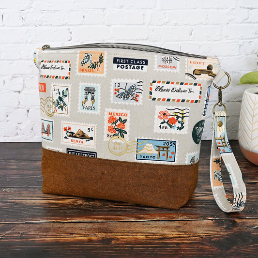 Fun Zippered Project Bag in Canvas