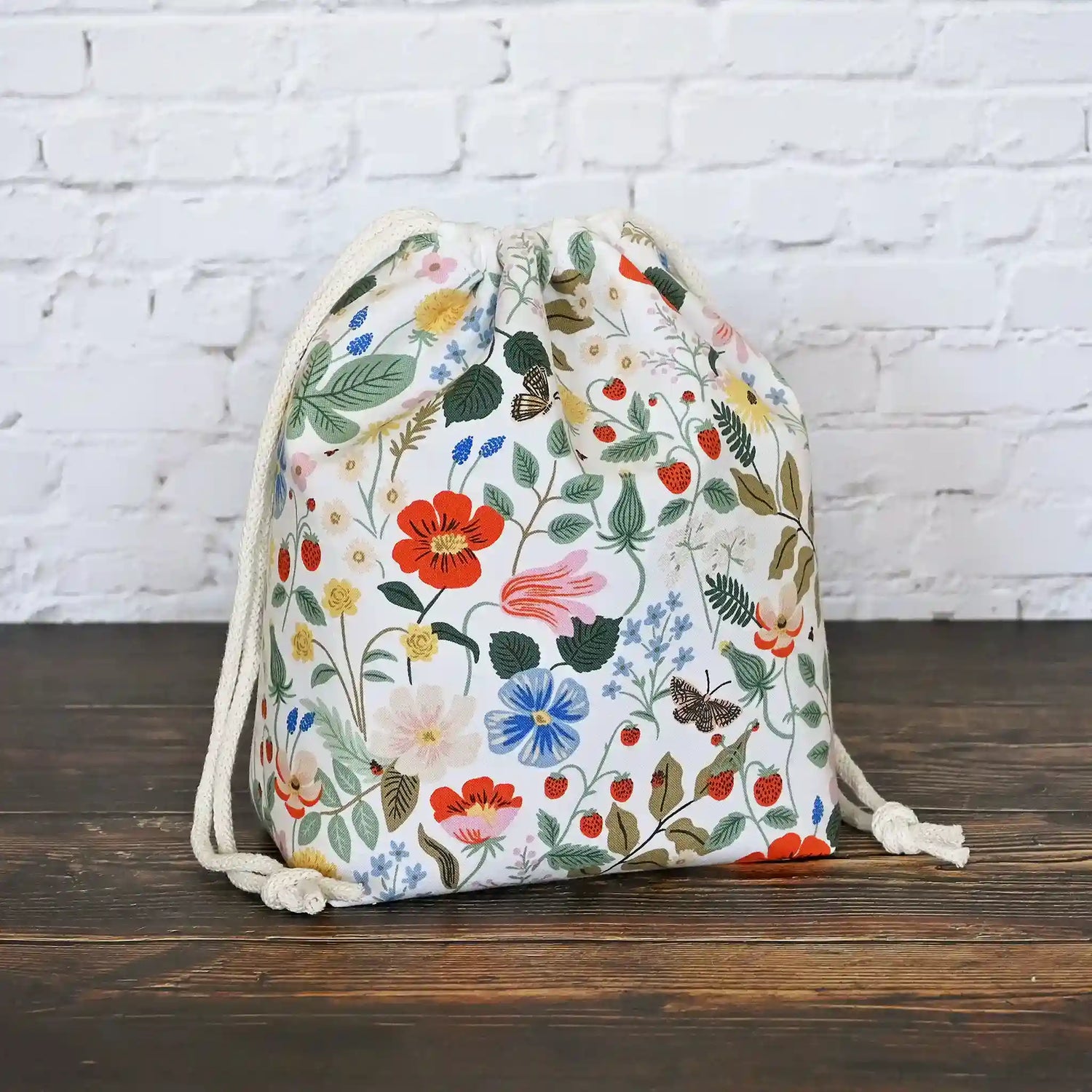 Handmade drawstring bag discount