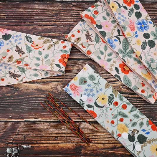 Pretty floral DPN Cozies in Rifle Paper Co's Strawberry Fields