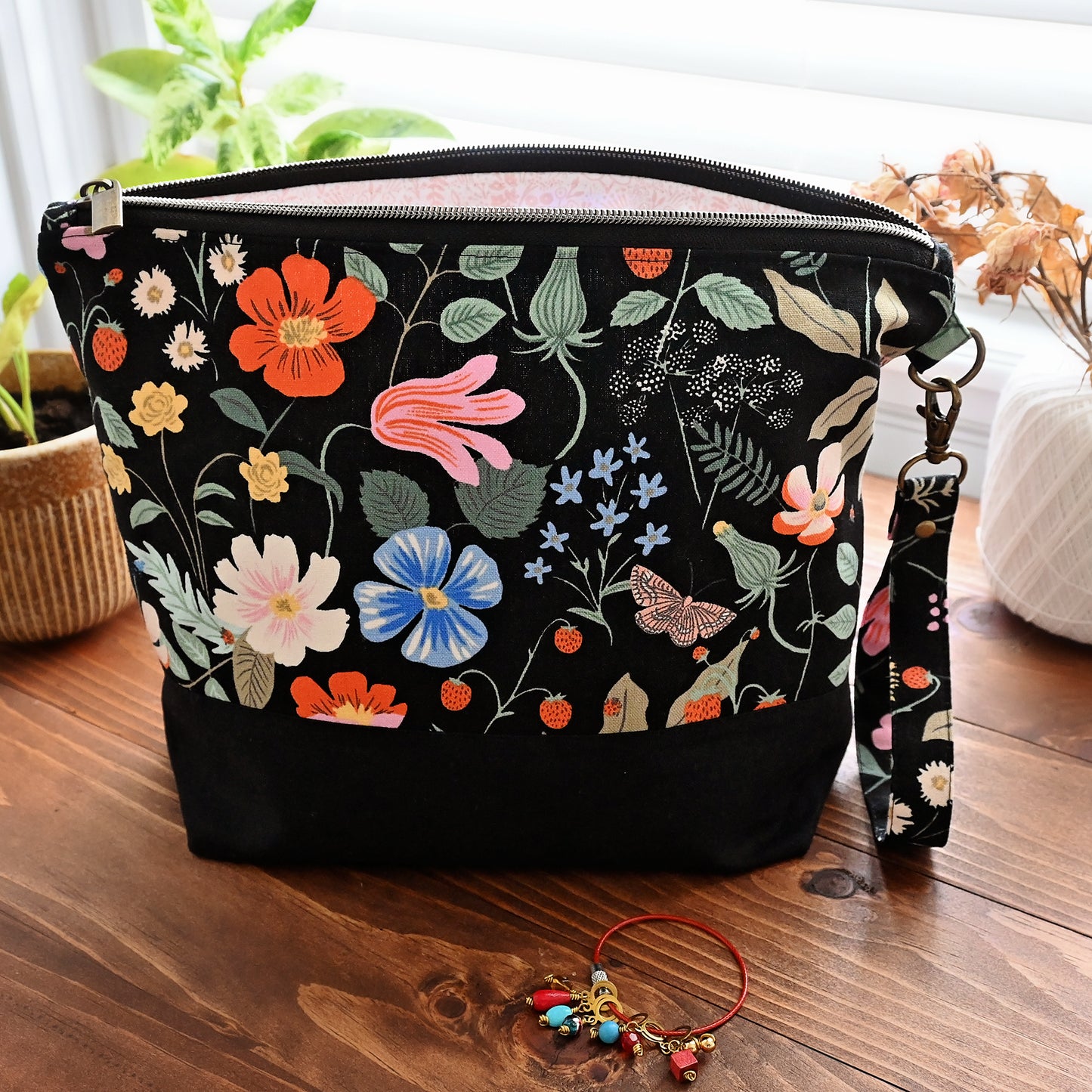 Strawberry Fields Canvas Project Bag