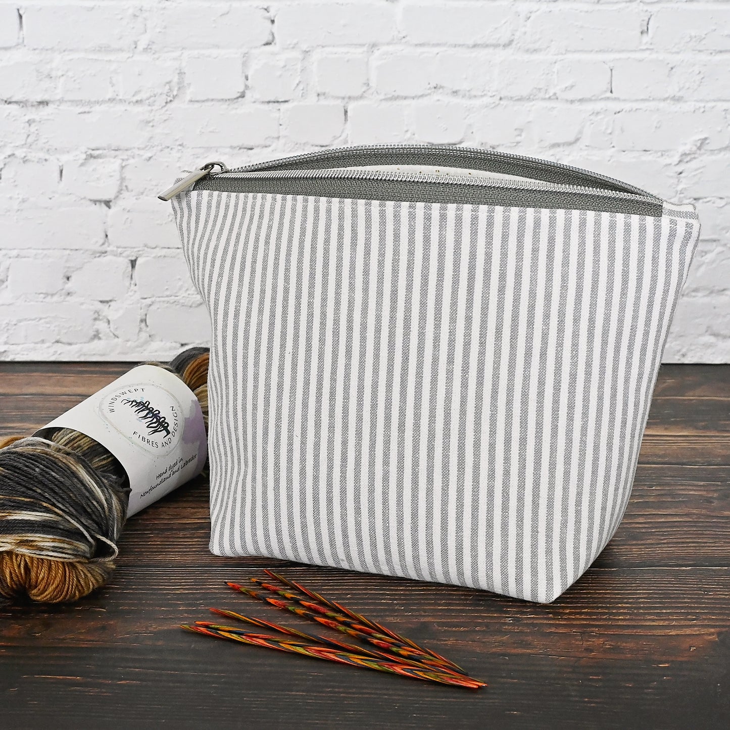 Striped Canvas Sock Pouch
