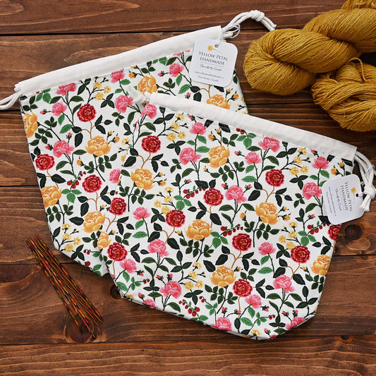 English Rose Drawstring Project Bag