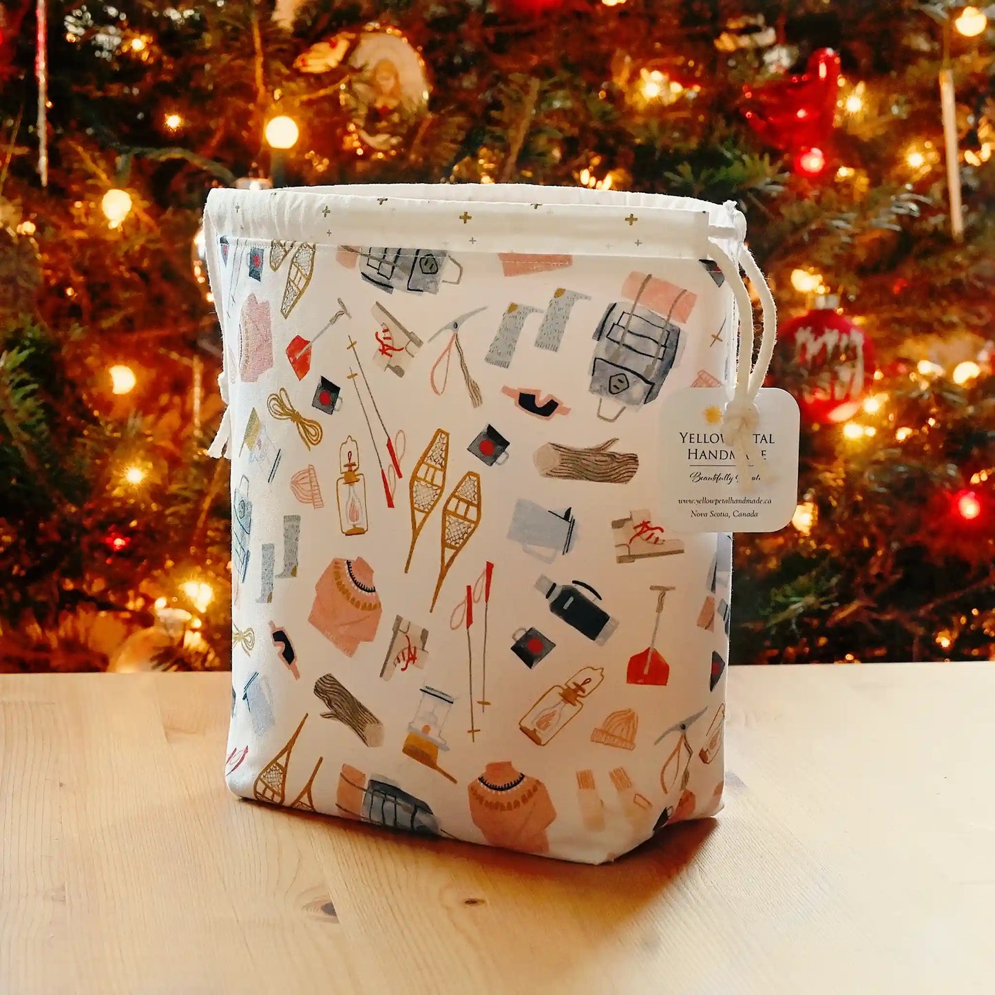 Winter Getaway Drawstring Project Bag