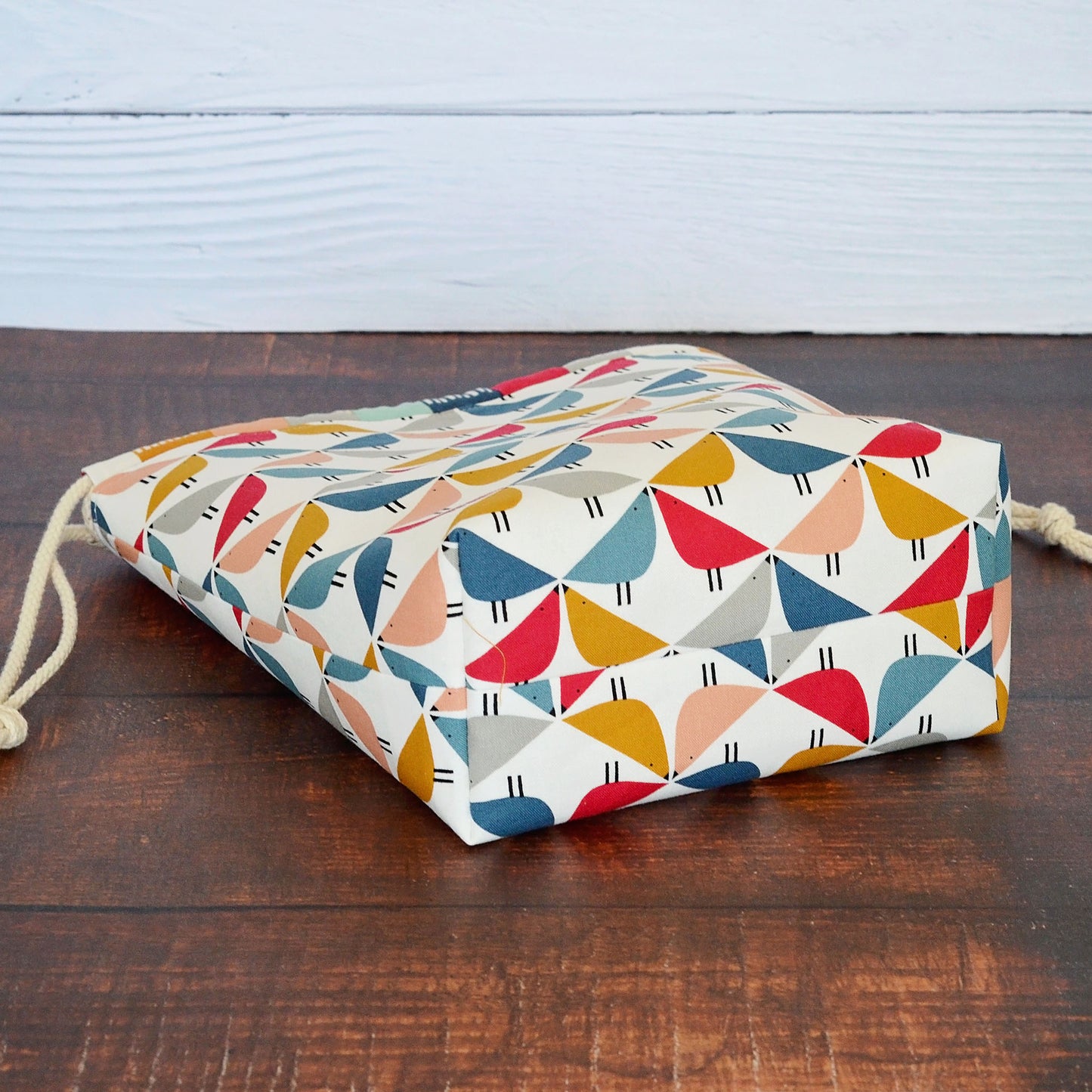 Small Project Bag in a Scandi-Inspired Bird Print