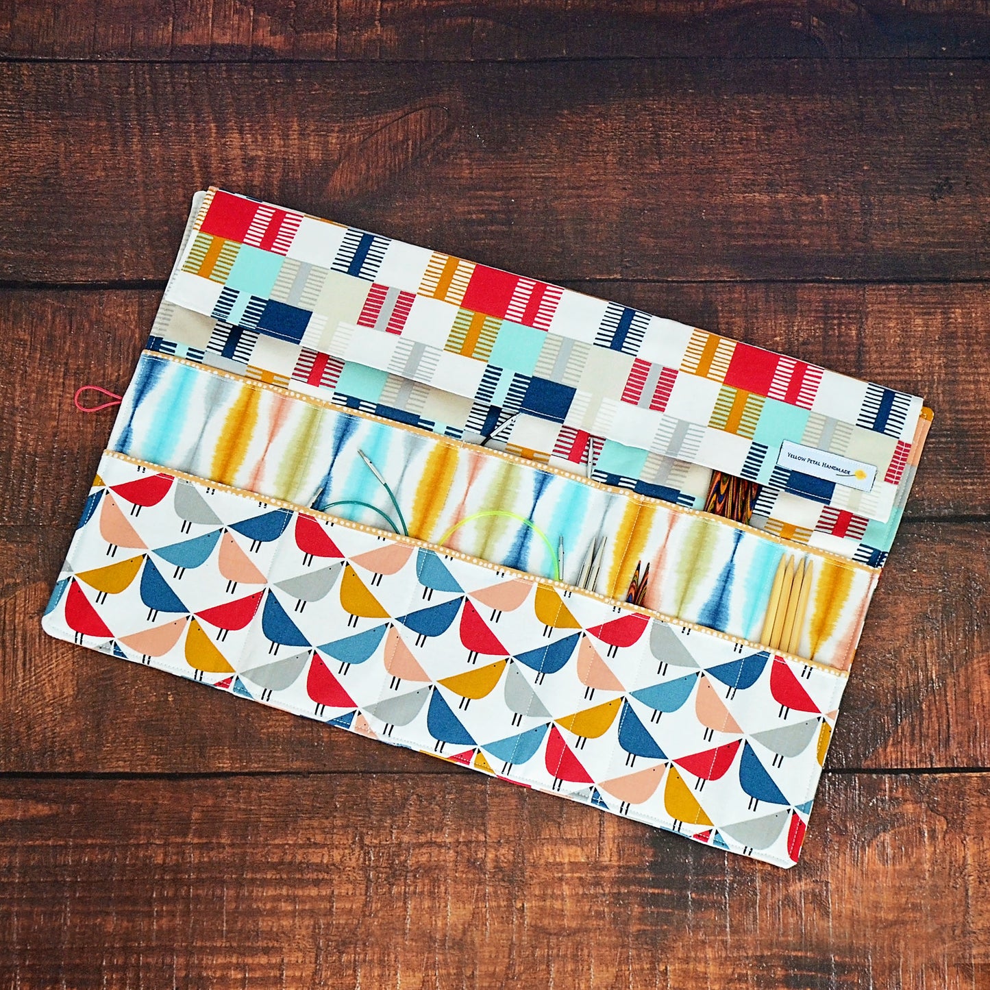 Quilted Needle Wrap in Scandi-Inspired Bird Fabric