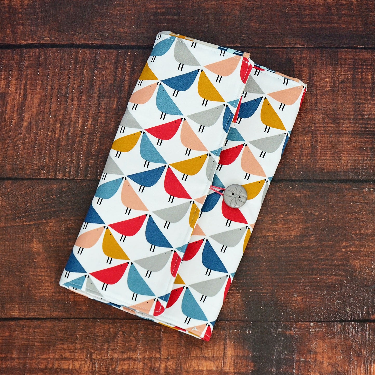 Quilted Needle Wrap in Scandi-Inspired Bird Fabric