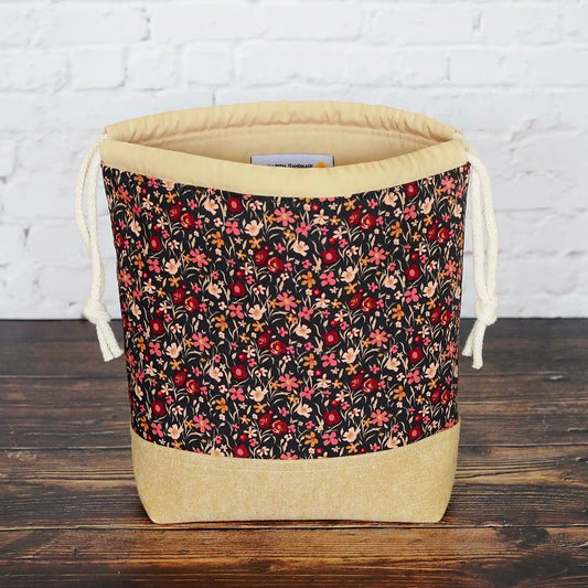 Pretty Floral Drawstring Project Bag